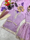 Oc 242 Pure Gmy Silk Embroidery Sequence Work Kids Wear Collections